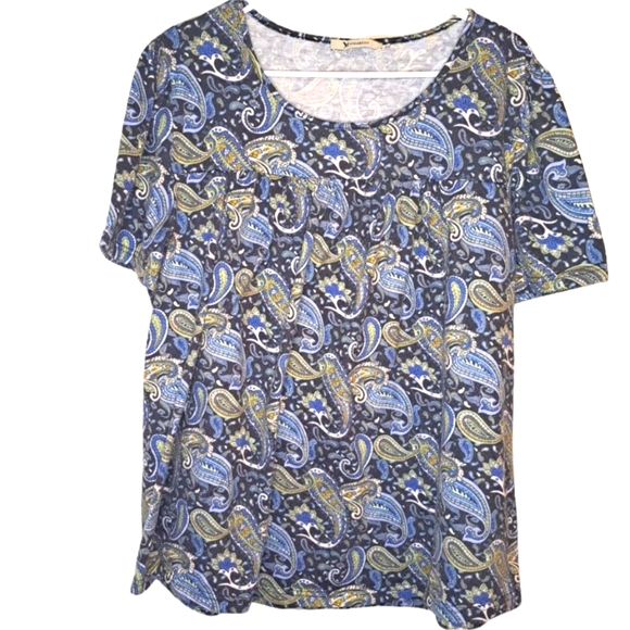 Yidarton Tops - Yidarton Short Sleeve Paisley Tee Plus Size 2XL
